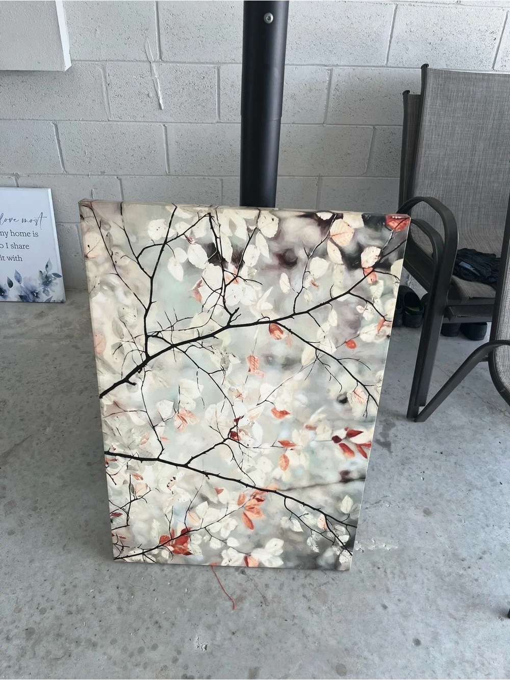 Neutral Floral Branch Wall Art - White, Cream & Black